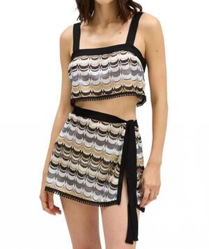 NEW ALLISON NEW YORK paloma sarong wrap skirt in zigzag